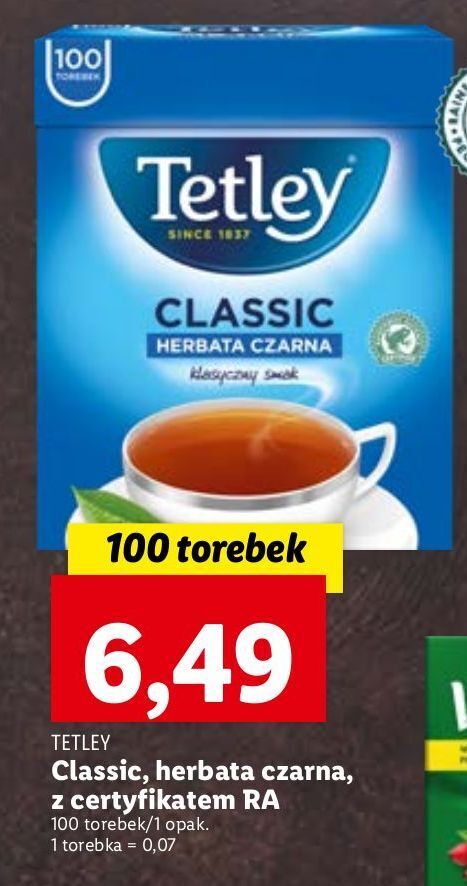 Promocja Herbata Czarna Tetley Classic W Lidl