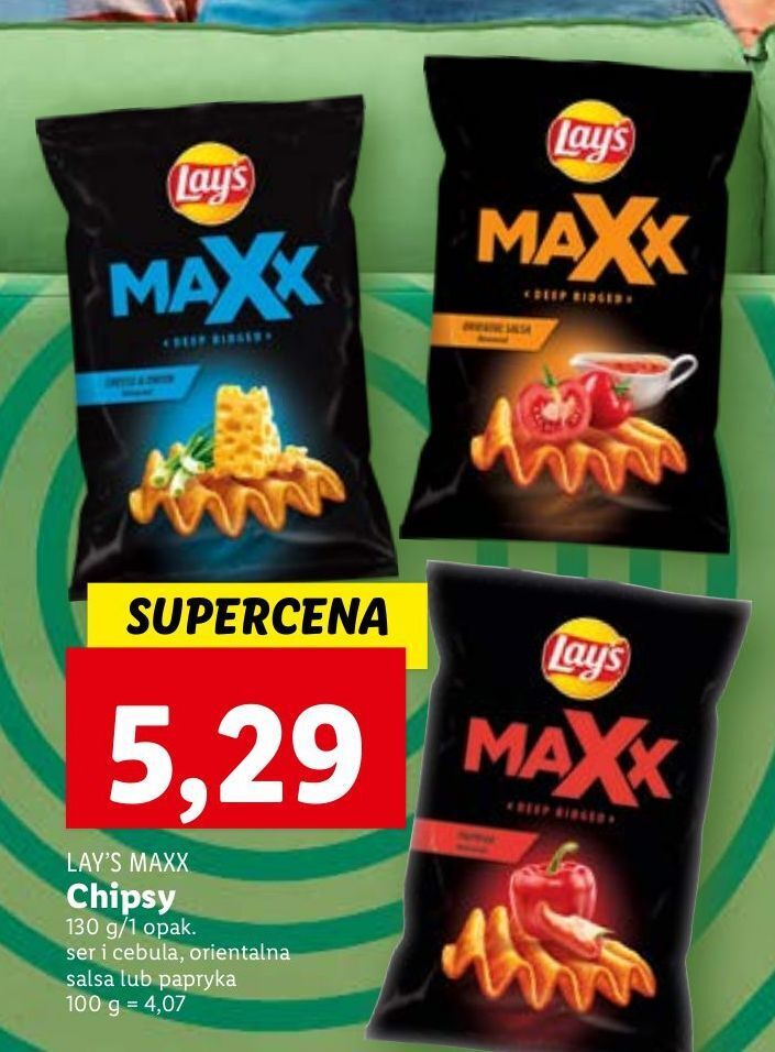 Promocja Chipsy orientalna salsa lay s maxx mocno pogięte w Lidl