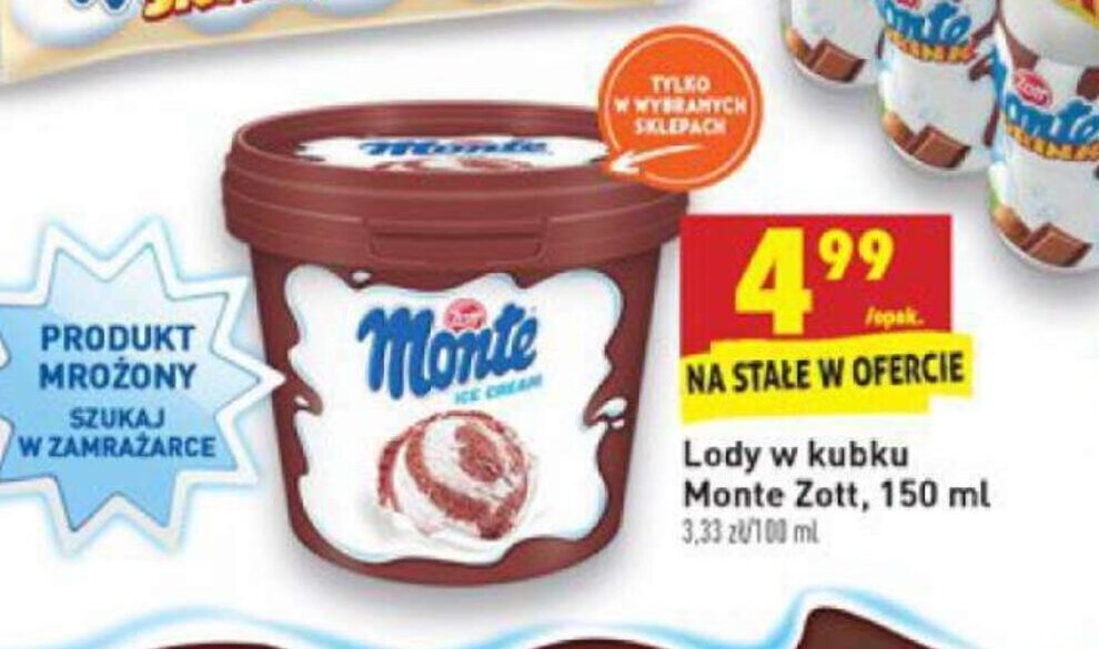 Promocja Lody W Kubku Monte Zott Ml Biedronka