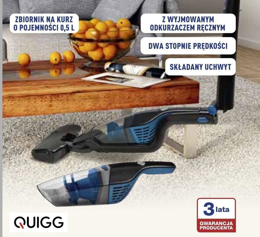 Promocja Akumulatorowy Odkurzacz Quigg W Aldi