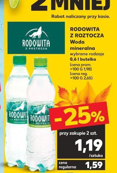 Promocja Woda Delikatnie Gazowana Rodowita Z Roztocza W Kaufland