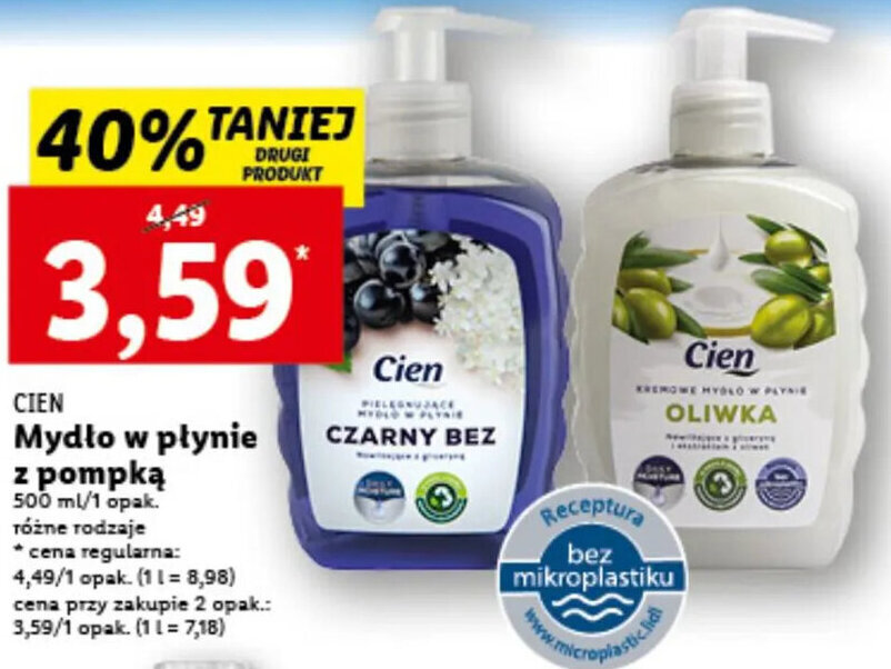 Promocja Cien Myd O W P Ynie Z Pompk Ml Opak R Ne Rodzaje W Lidl