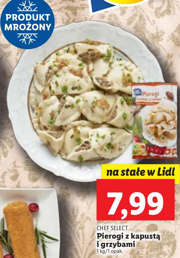 Promocja Chef Select Pierogi z kapustą i grzybami 1kg 1 opak w Lidl