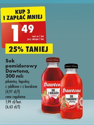 Promocja Sok Pomidorowy Pikantny Dawtona W Biedronka