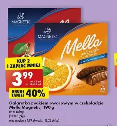 Promocja Galaretka w czekoladzie pomarańczowa magnetic mella w Biedronka