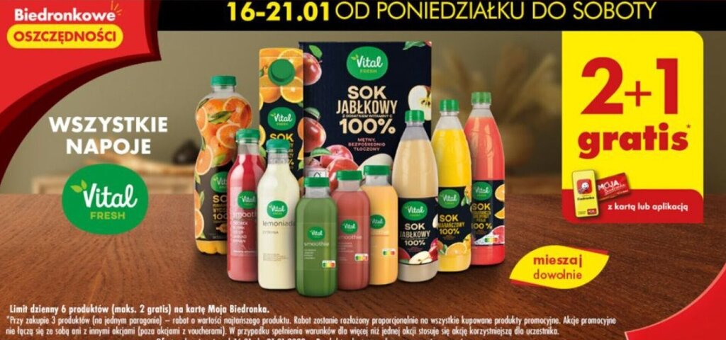 Promocja Vital Fresh Wszystkie Napoje W Biedronka