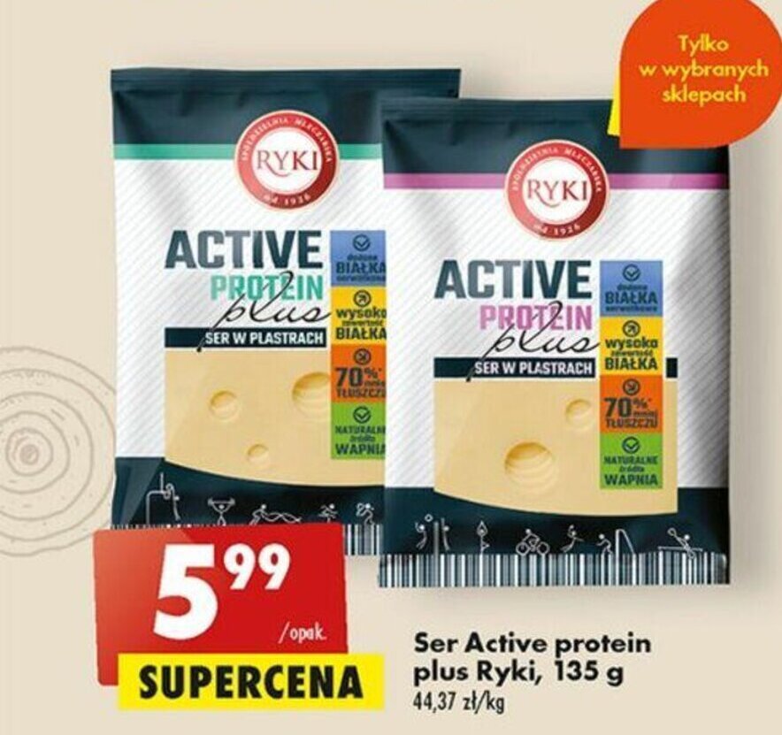 Promocja Ryki Ser Active Protein Plus 135g W Biedronka