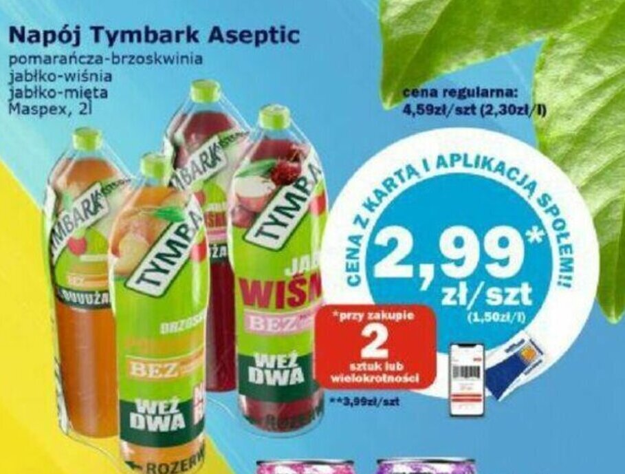 Promocja Maspex Napój Tymbark Aseptic w Społem