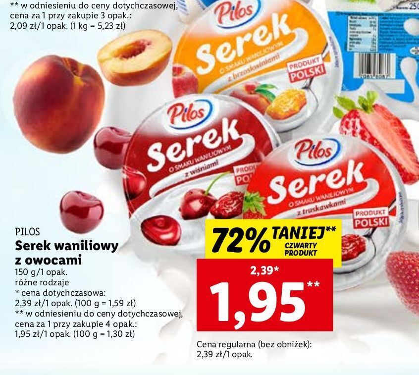 Promocja Serek Z Truskawkami Pilos W Lidl