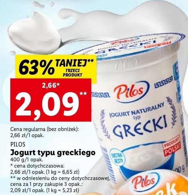 Promocja Jogurt Grecki Pilos W Lidl