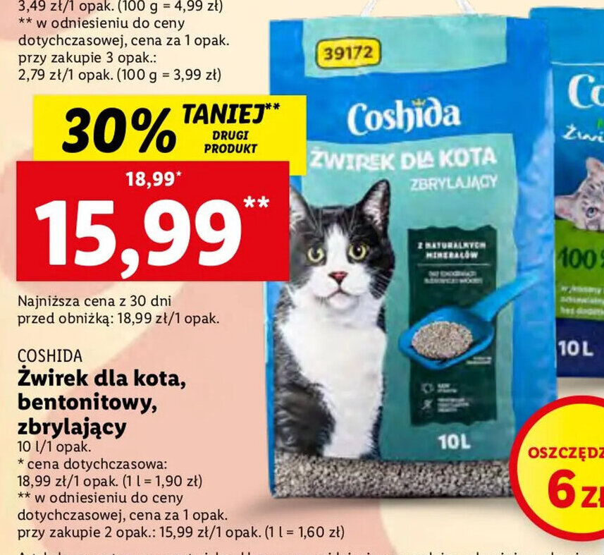 Promocja Coshida Wirek Dla Kota Bentonitowy Zbrylaj Cy L W Lidl