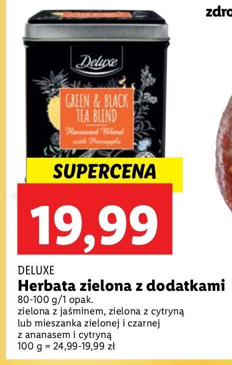 Promocja Herbata Zielona Z Cytryna Deluxe W Lidl