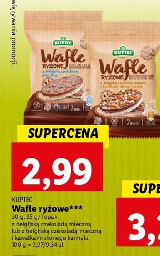 Promocja Wafle ryżowe z belgijską czekoladą mleczną kupiec w Lidl