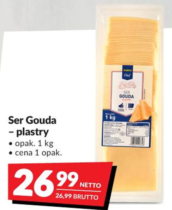 Promocja Ser Gouda Plastry 1kg W Makro