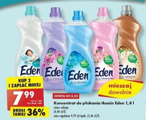 Promocja Płyn do płukania tkanin hypoalergiczny sensitive eden dada w