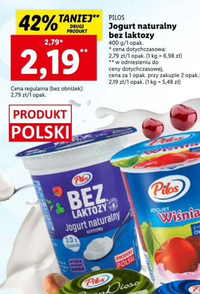 Promocja Pilos Jogurt Naturalny Bez Laktozy G W Lidl