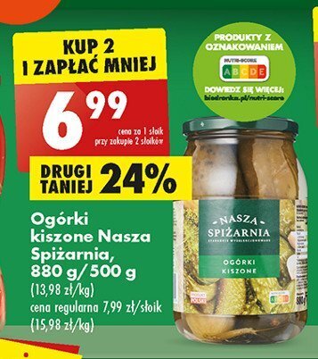 Promocja Ogórki kiszone w Biedronka