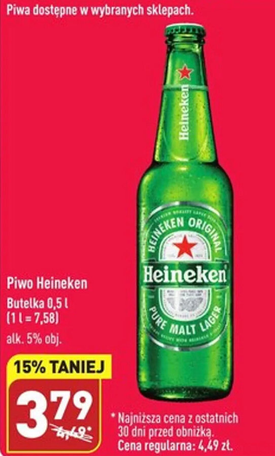 Promocja Heineken Piwo 0 5l W ALDI