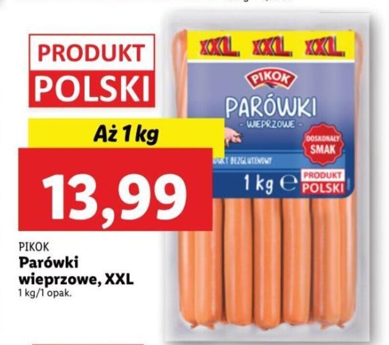 Promocja Pikok Parówki wieprzowe 1kg w Lidl