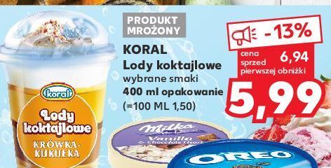 Promocja Lody krówka kukułka koral koktajlowe w Kaufland