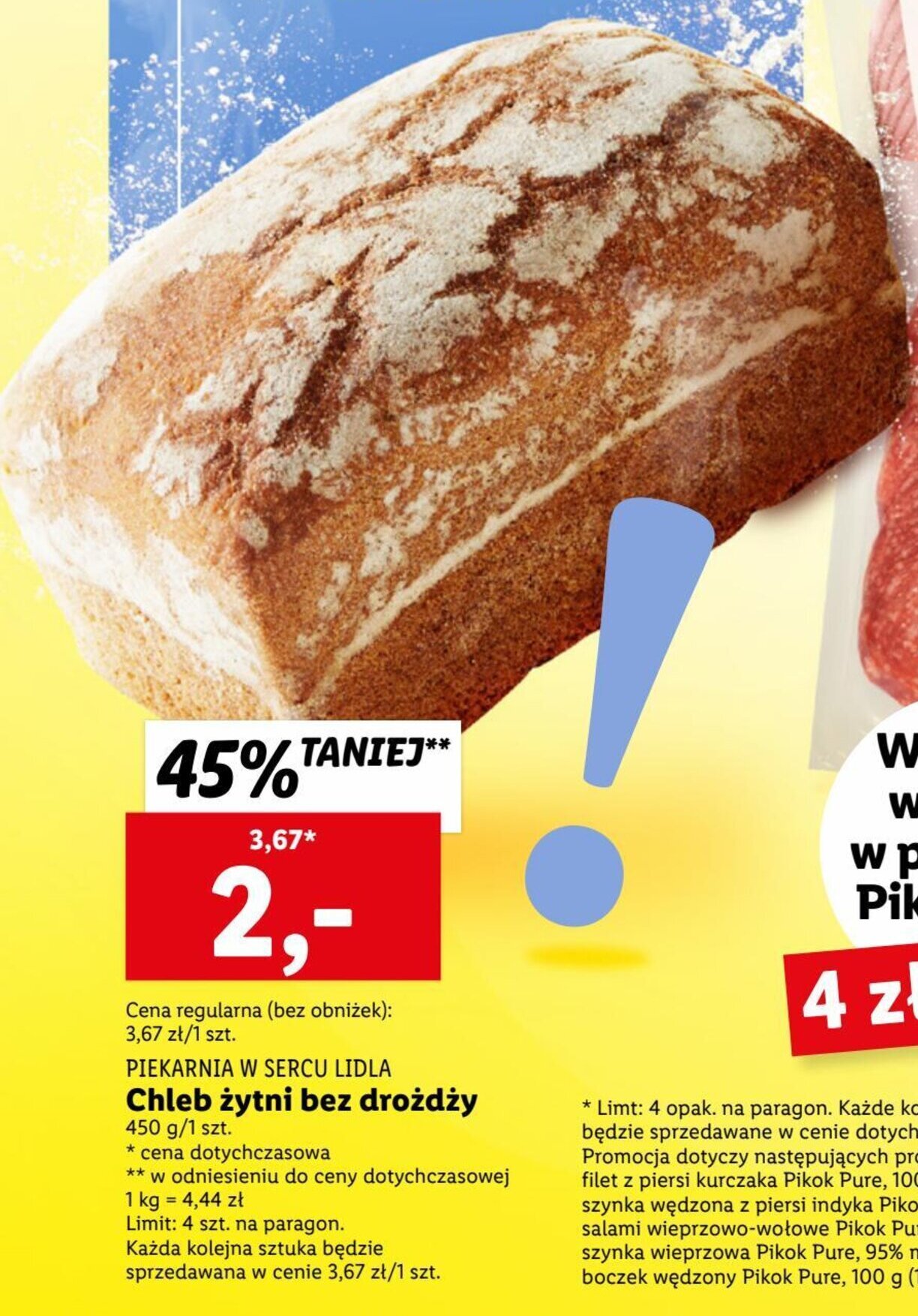 Promocja Piekarnia chleb żytni bez drożdży 450 g w Lidl