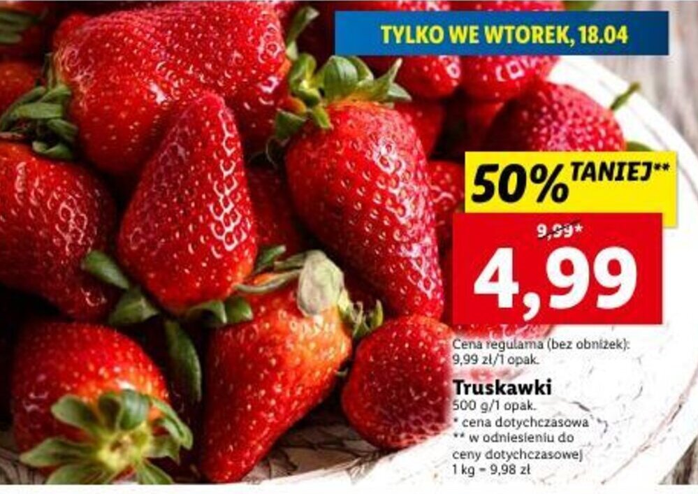 Promocja Truskawki 500g W Lidl