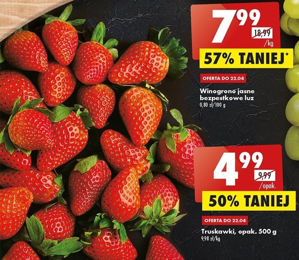 Promocja Truskawki 500g Biedronka