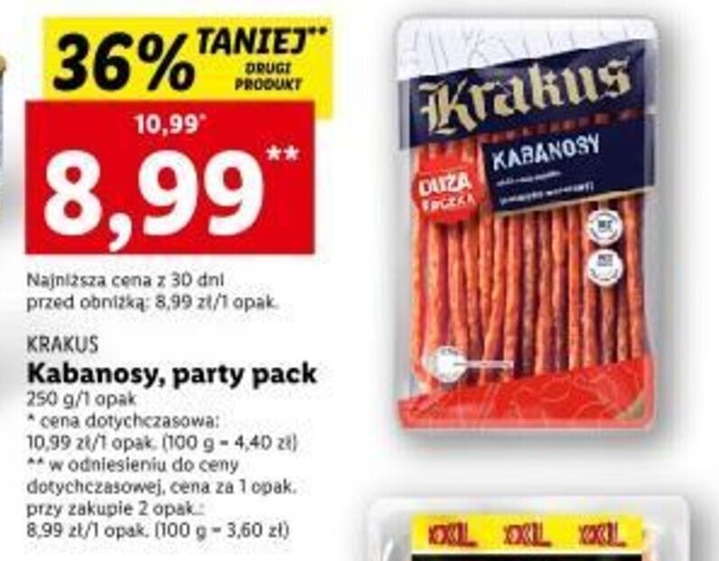 Promocja KRAKUS KABANOSY Party Pack 250g W Lidl