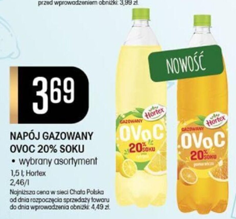 Promocja Nap J Gazowany Ovoc Soku L Hortex W Chata Polska