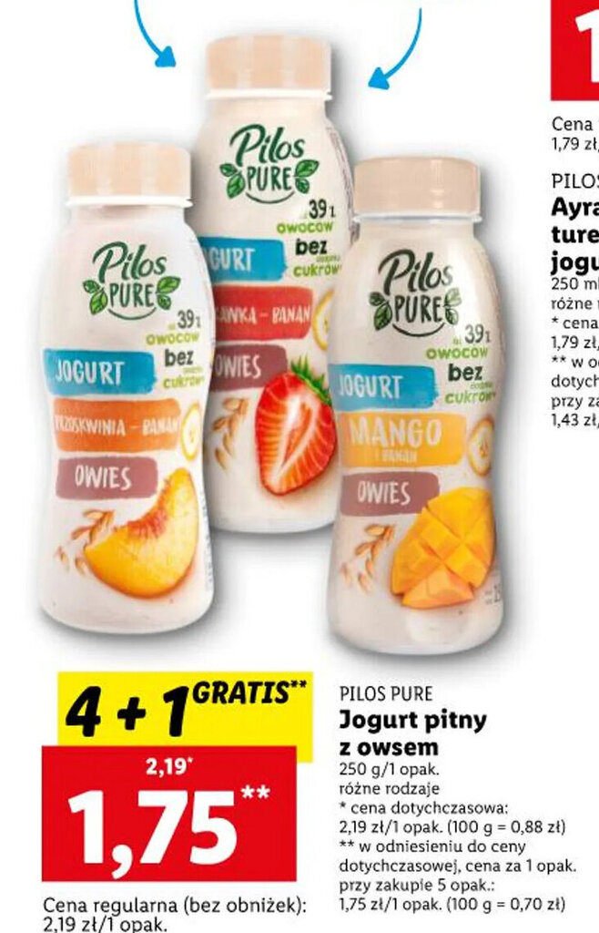 Promocja Pilos Pure Jogurt Pitny Z Owsem G W Lidl