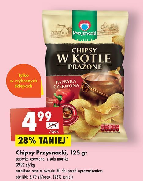 Promocja Chipsy w kotle prażone z solą morską przysnacki w Biedronka