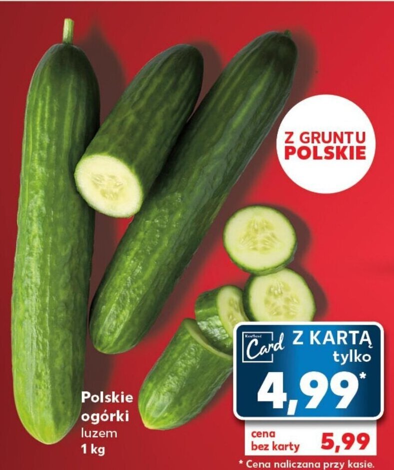 Promocja Polskie ogórki luzem 1 kg w Kaufland