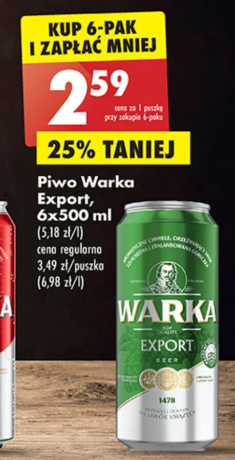 Promocja Piwo Warka Export Ml W Biedronka