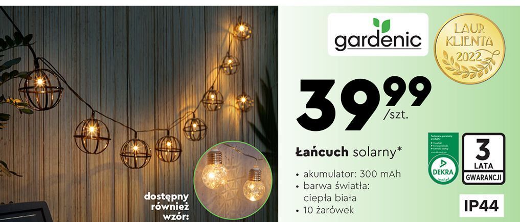 Promocja Łańcuch solarny led gardenic Biedronka