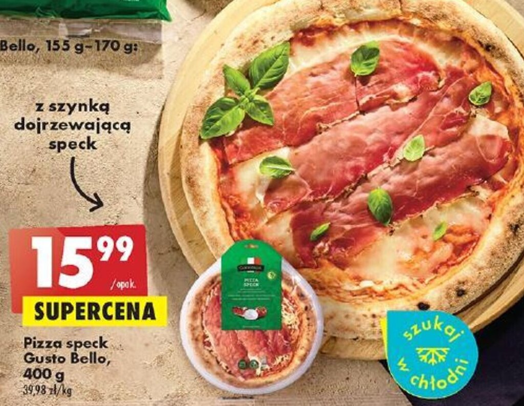 Promocja Pizza Speck Gusto Bello 400g W Biedronka