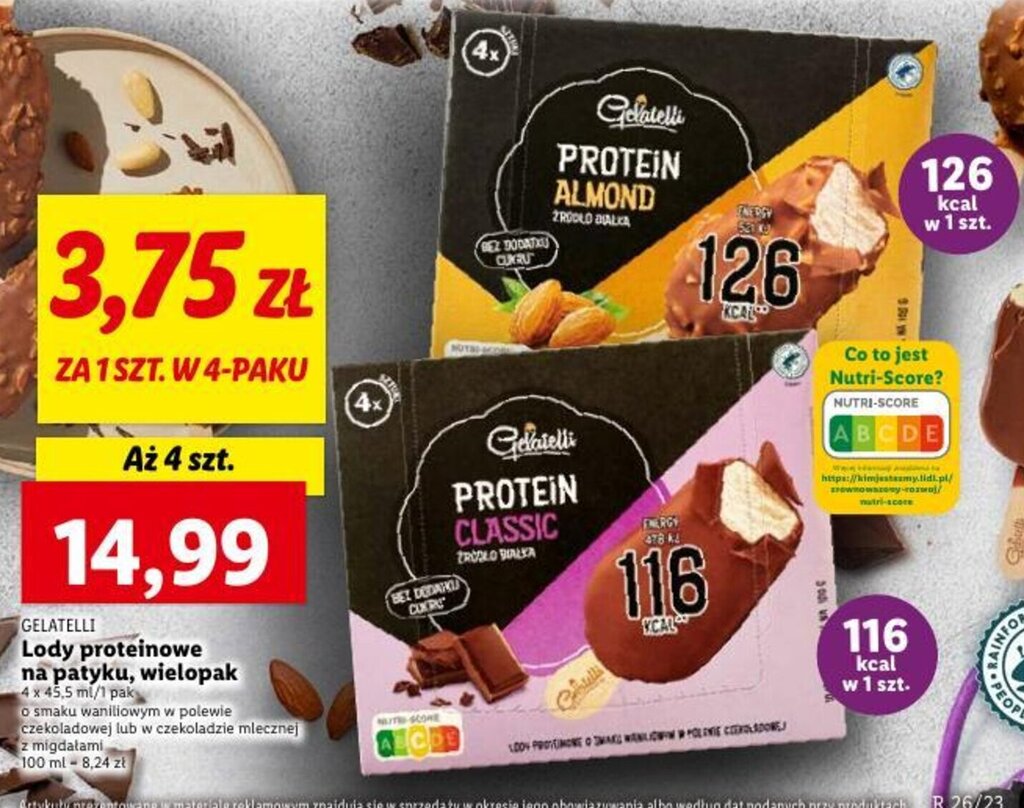 Promocja Lody Proteinowe Na Patyku Wielopak 4 X 45 5 Ml Opak W Lidl