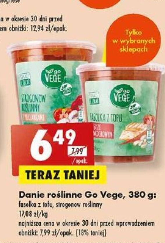 Promocja Go Vege Danie Ro Linne G Fasolka Z Tofu Strogonow