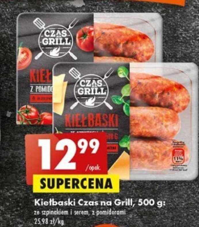 Promocja Czas na Grill Kiełbaski 500 g w Biedronka