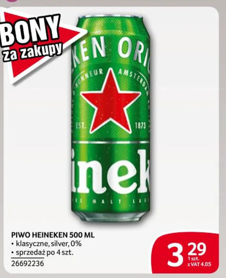 Promocja HEINEKEN PIWO 500 ML W Selgros