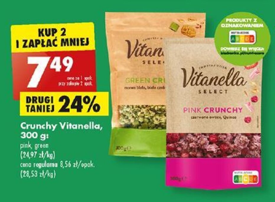 Promocja Crunchy Vitanella 300g W Biedronka