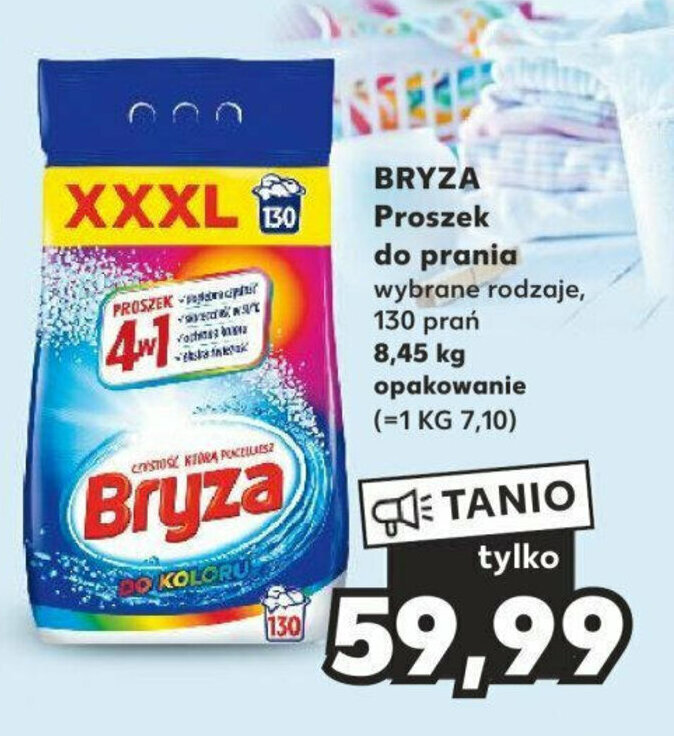 Promocja BRYZA Proszek do prania 130 prań 8 45 kg w Kaufland