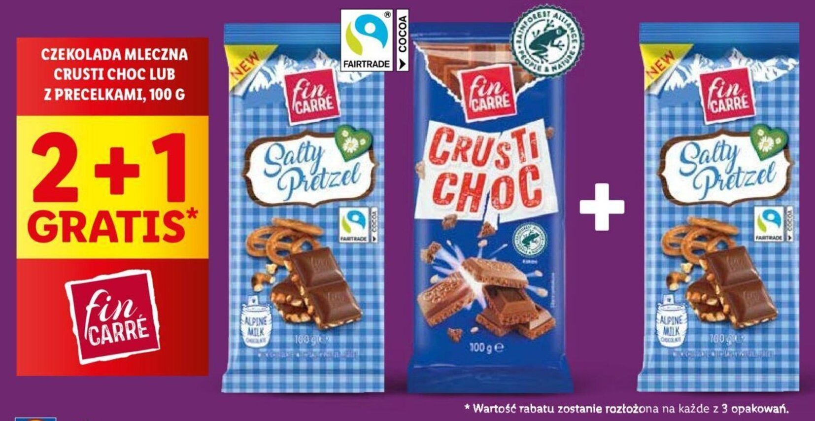 Promocja CZEKOLADA MLECZNA CRUSTI CHOC LUB Z PRECELKAMI 100 G W Lidl