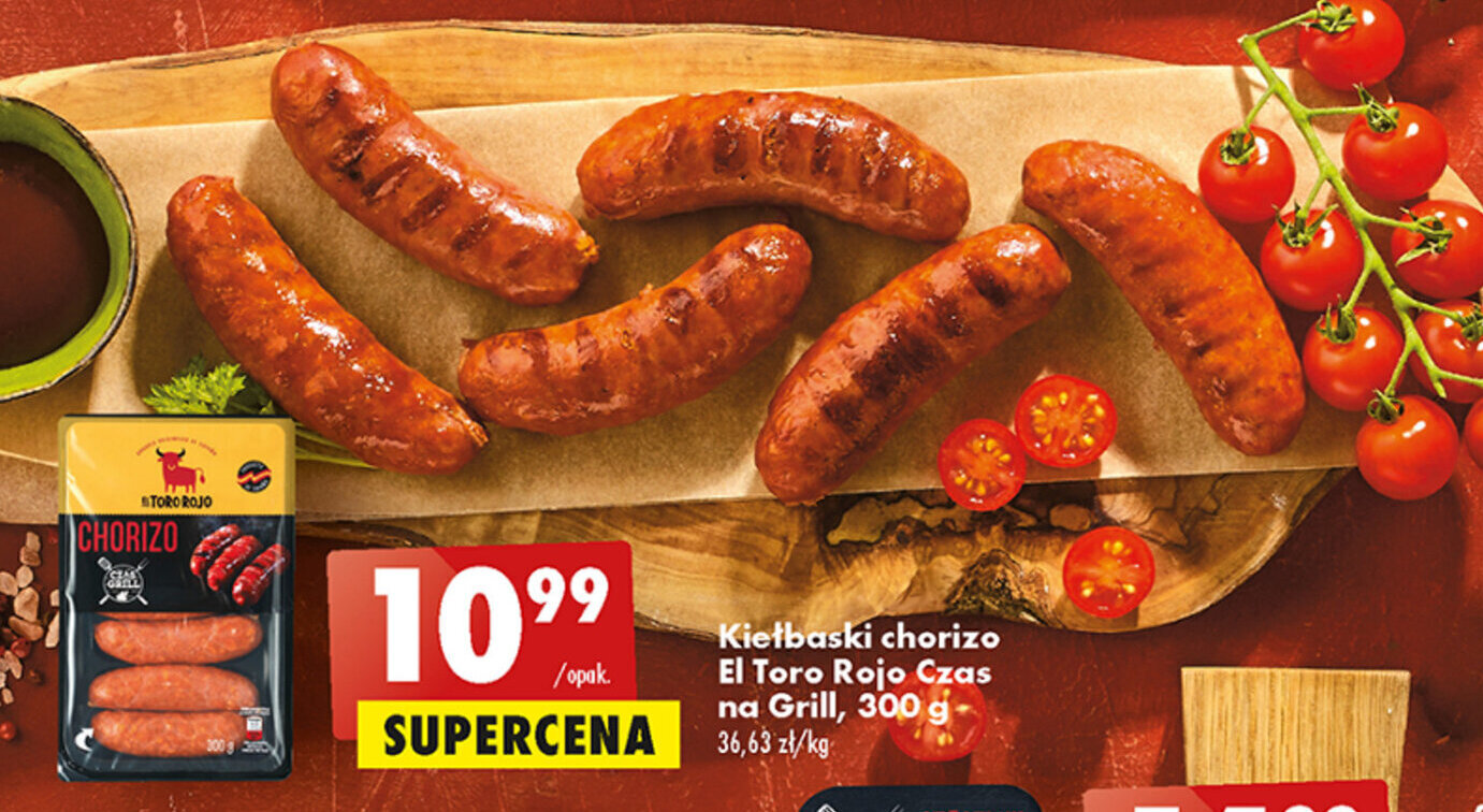 Promocja Kiełbaski chorizo El Toro Rojo Czas na Grill 300 g w Biedronka