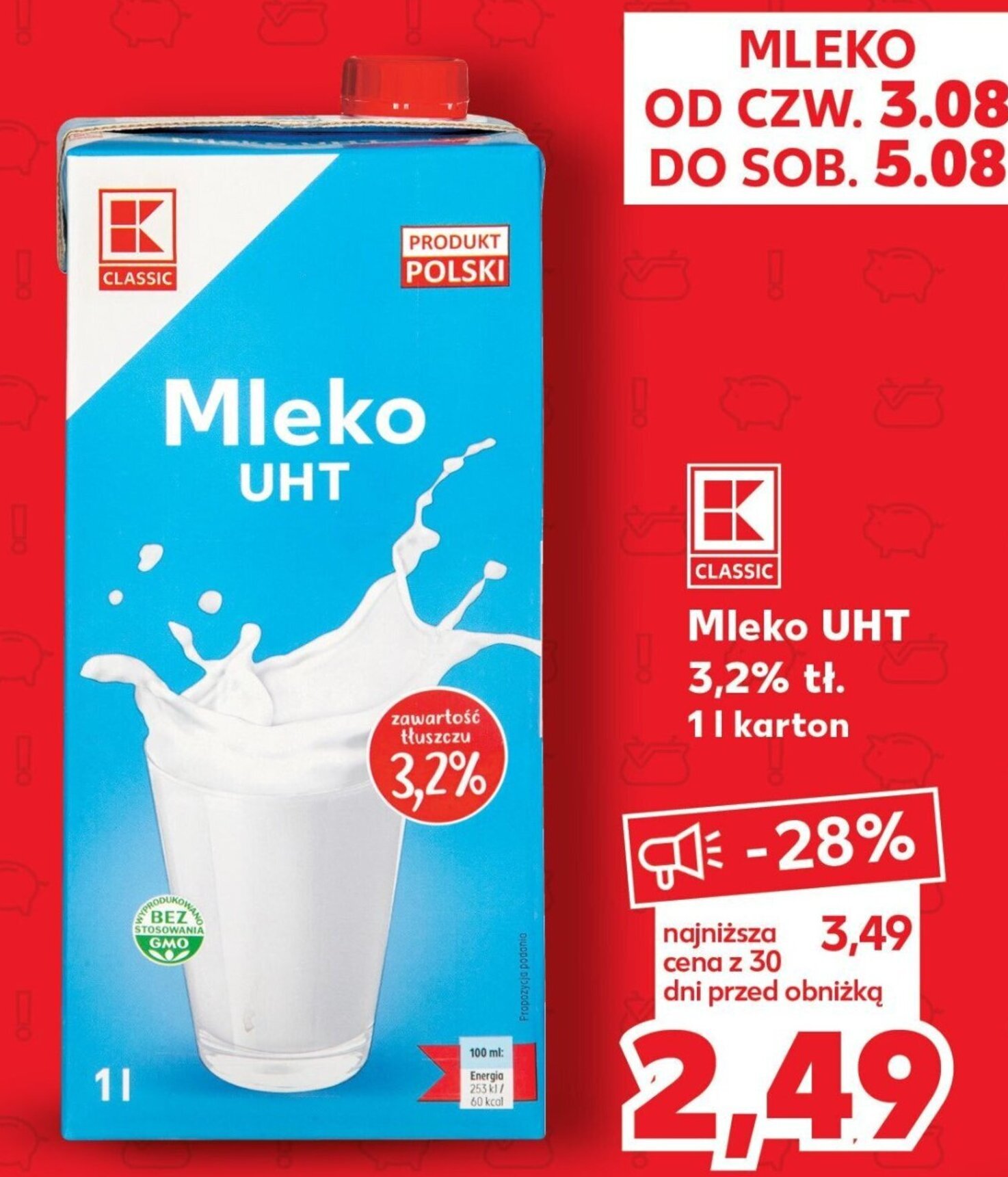 Promocja Mleko UHT 3 2 tł 1l w Kaufland