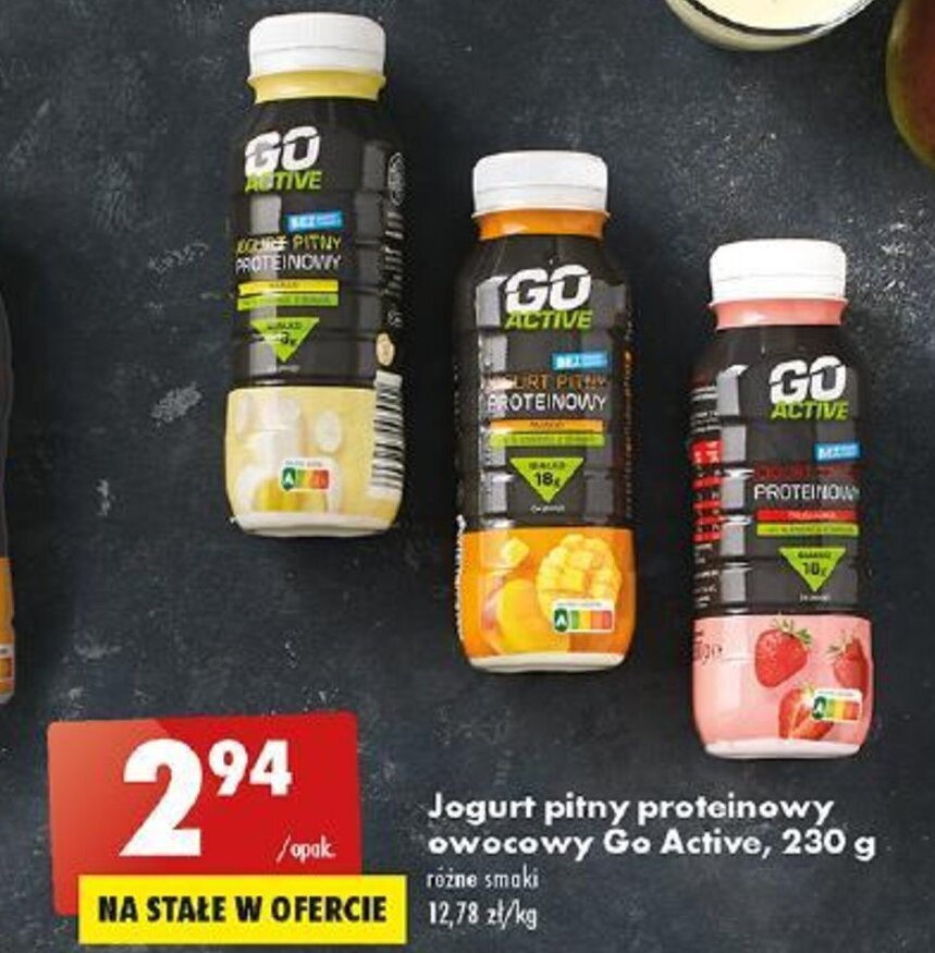 Promocja Jogurt Pitny Proteinowy Owocowy Go Active 230 G W Biedronka