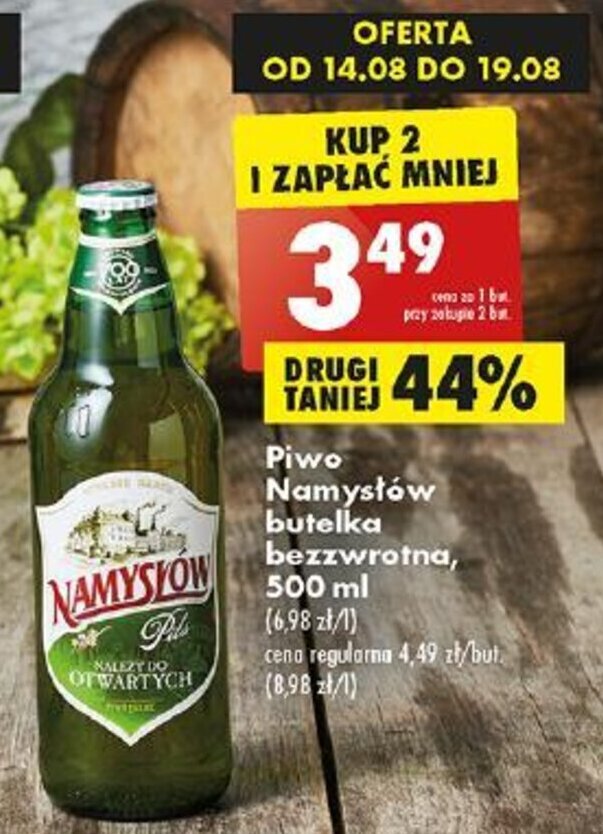 Promocja Piwo Namysłów 500ml w Biedronka