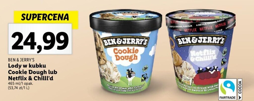 Promocja Lody W Kubku Cookie Dough Lub Netflix Chilll D 465 Ml Lidl