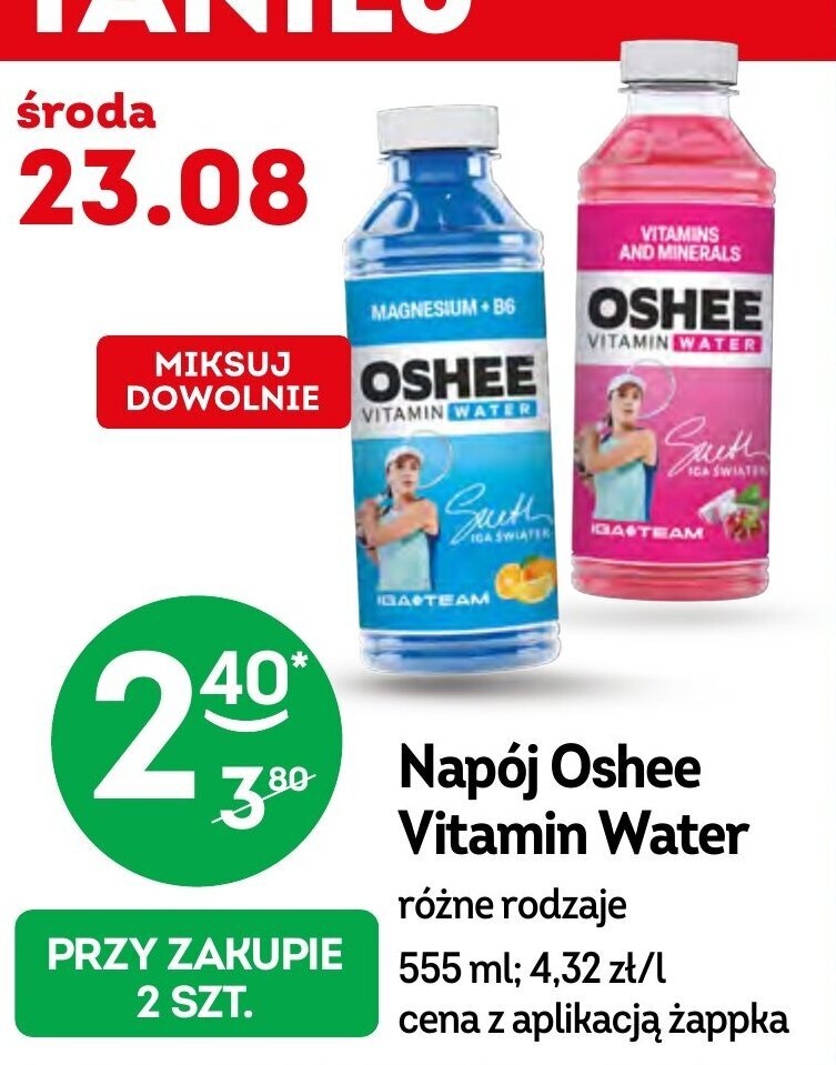 Promocja Napój Oshee Vitamin Water 555ml w Żabka