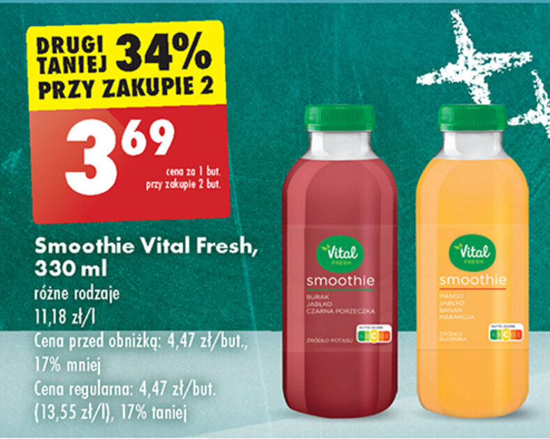 Promocja Smoothie Vital Fresh 330ml W Biedronka