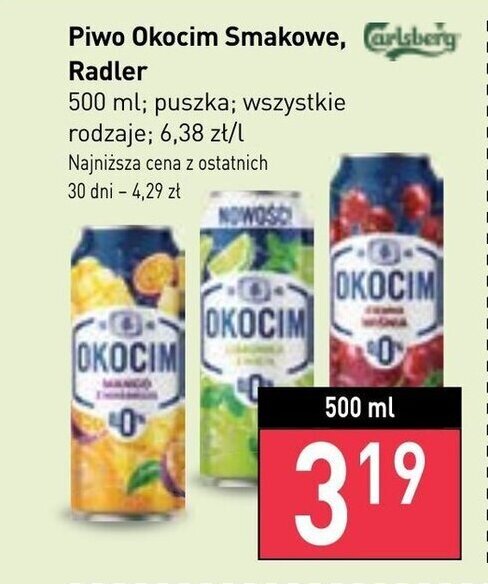 Promocja Piwo Okocim Smakowe Radler 500 Ml Stokrotka